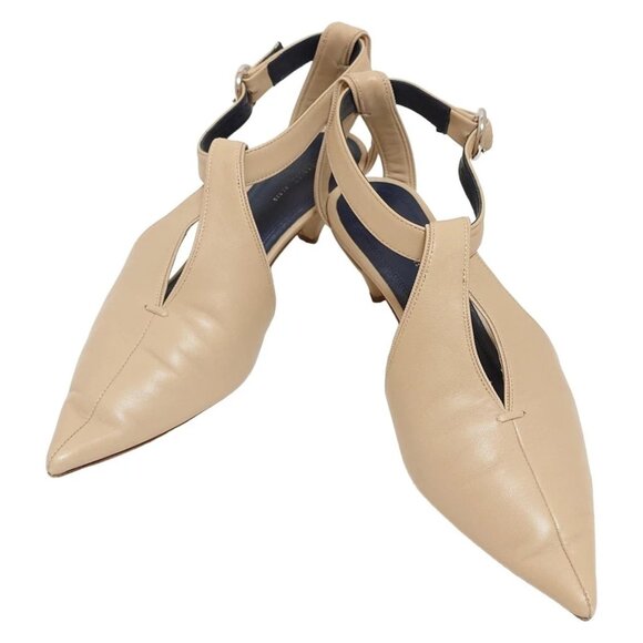 CELINE - Beige Leather Women's Sandals 112-071825 - Picture 2 of 7